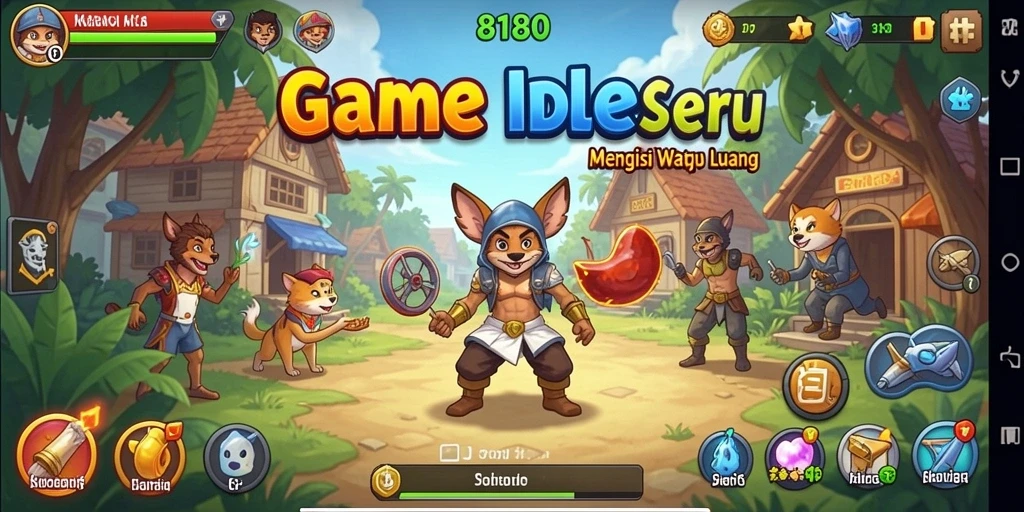 Screenshot gameplay 8180 yang menunjukkan kemajuan dalam permainan Idle.