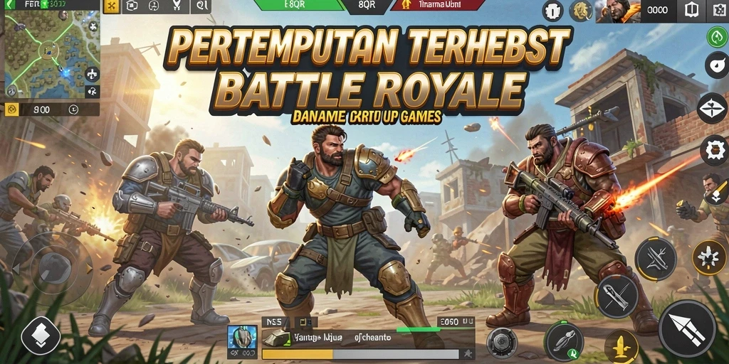Gameplay seru di 8QR dengan aksi Battle Royale mendebarkan.