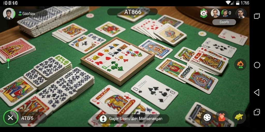 Tampilan gameplay AT866 yang seru dan menarik dalam permainan Gaple.