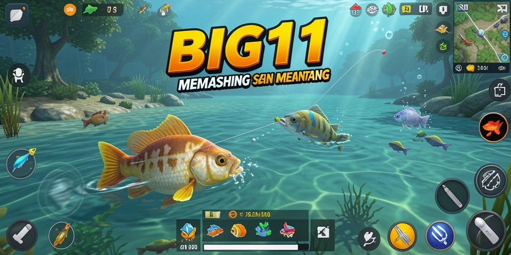 Gameplay menarik dari BIG11 yang menunjukkan aksi memancing seru.