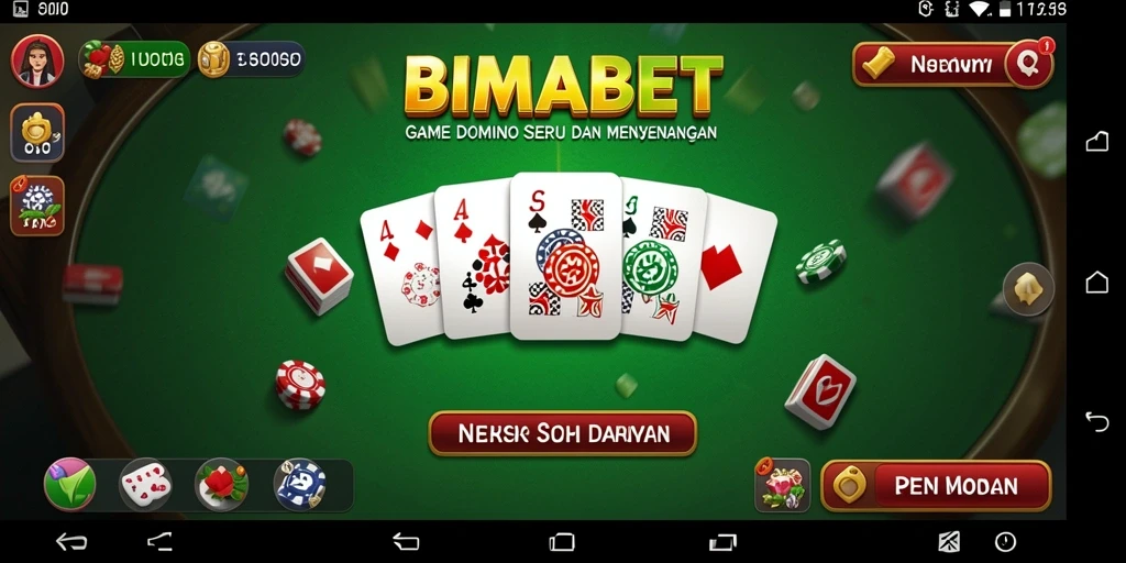 Screenshot gameplay BIMABET menunjukkan serunya bermain domino.