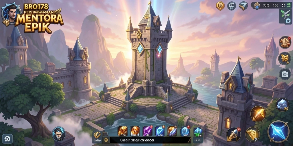 Tangkapan layar dari gameplay BRO178 menampilkan menara yang berdiri kokoh melawan gelombang musuh.