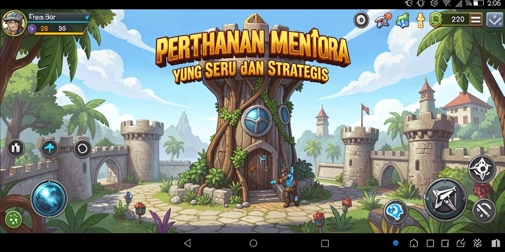 Tampilkan aksi seru dari gameplay Tower Defense di D06.