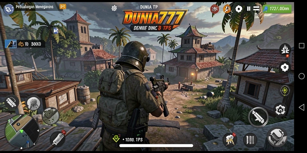 Tampilan gameplay menegangkan dalam DUNIA777 dengan karakter unik.