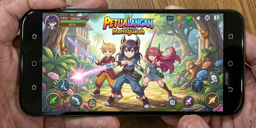 Screenshot gameplay DY01 menampilkan karakter Anime yang beraksi.