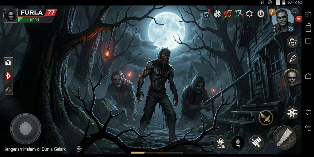 Screenshot FURLA77 menampilkan suasana mencekam dan gameplay yang intens.