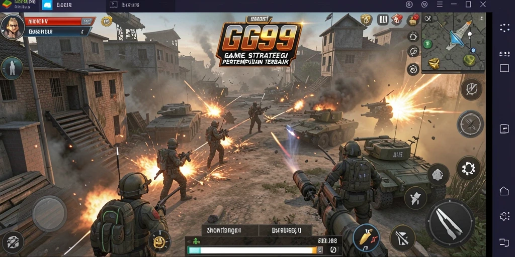Gameplay seru GG99 dengan pertempuran strategi yang mendebarkan.
