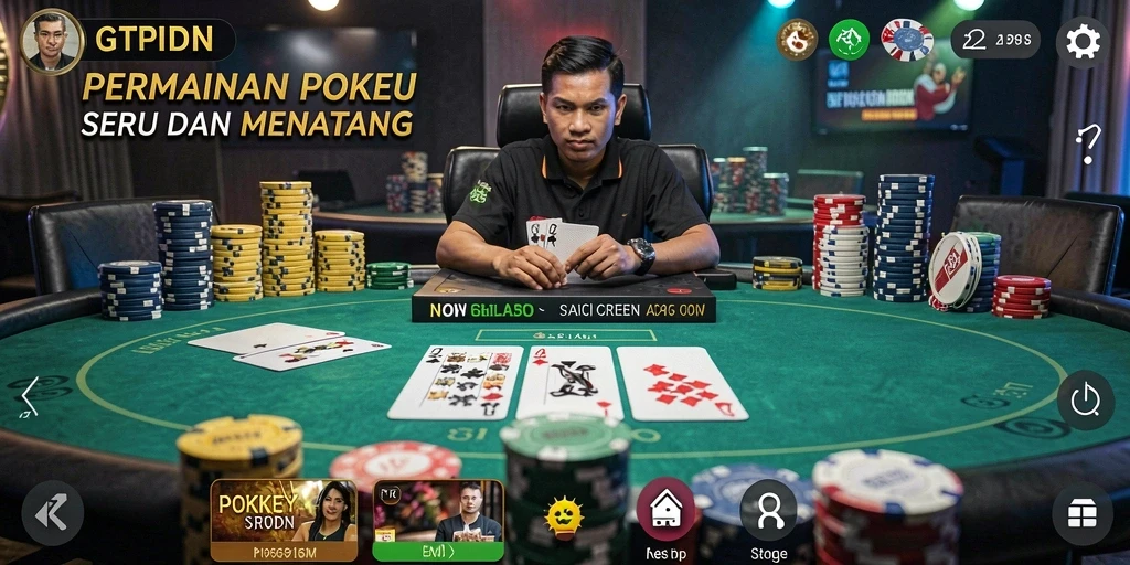 Tampilan gameplay seru GTPIDN dengan suasana poker yang menarik.