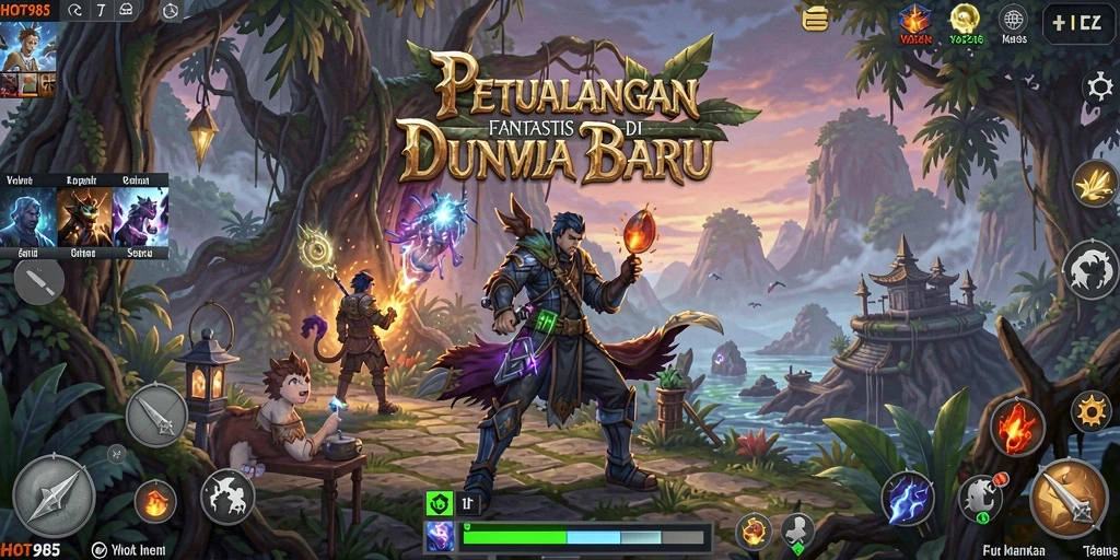 Screenshot menampilkan gameplay HOT985 yang penuh aksi dan petualangan.