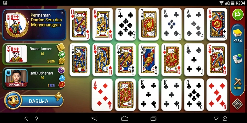 Tampilan seru gameplay Domino di K234 dengan fitur multiplayer.