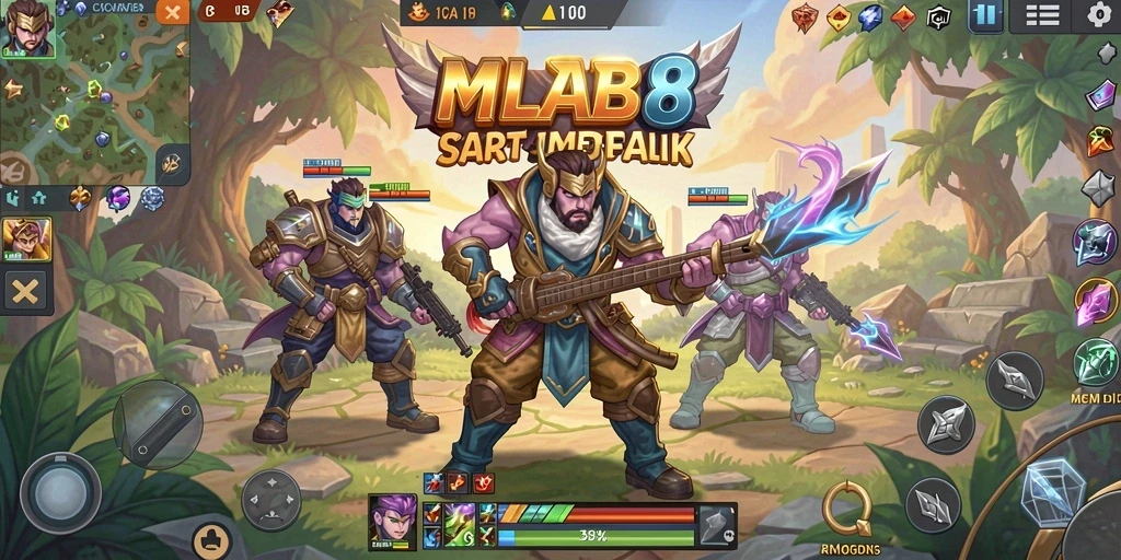 Tampilan utama gameplay <strong>MLBB8</strong> yang menarik dan penuh warna.