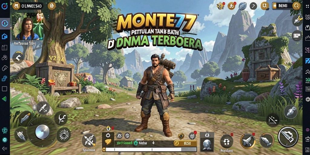 Tampilan gameplay <strong>MONTE77</strong> di dunia terbuka yang luas dan indah.