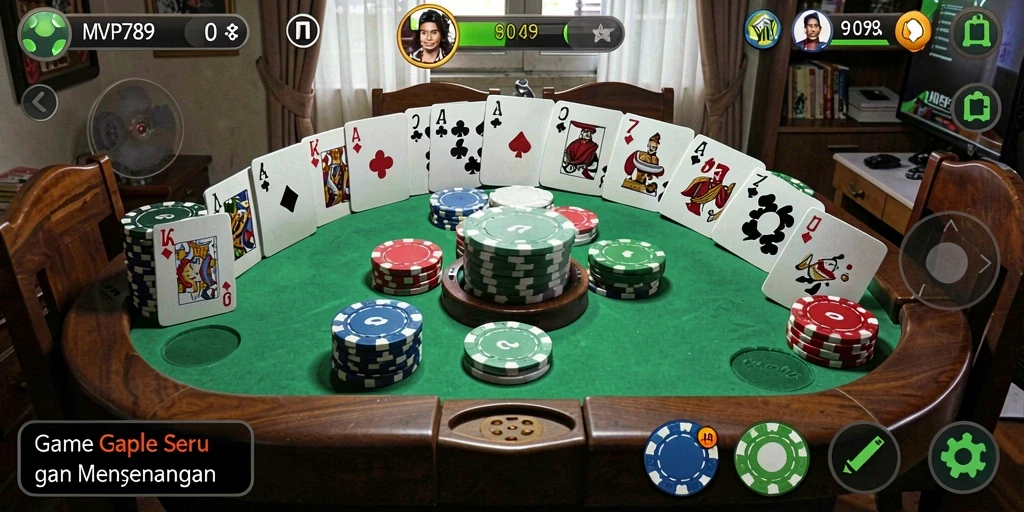 Screenshot utama MVP789 menampilkan suasana penuh strategi dalam permainan Gaple.