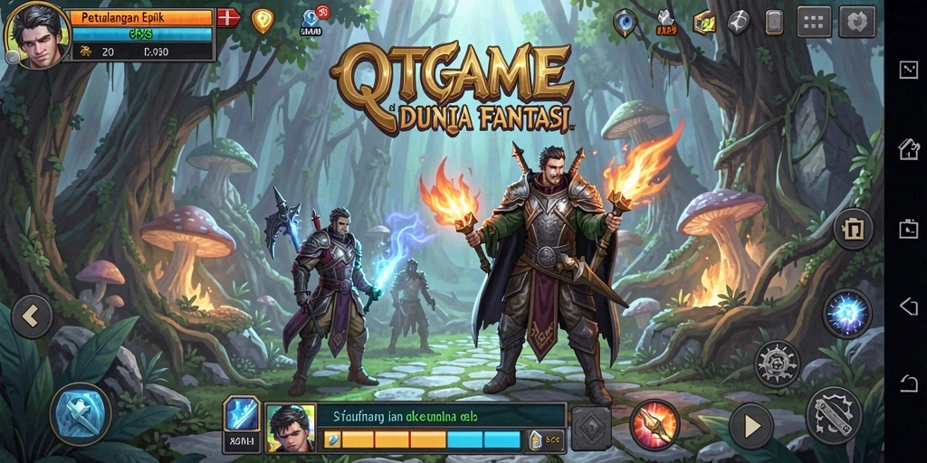 Screenshot gameplay QTGAME menampilkan aksi seru dalam petualangan.