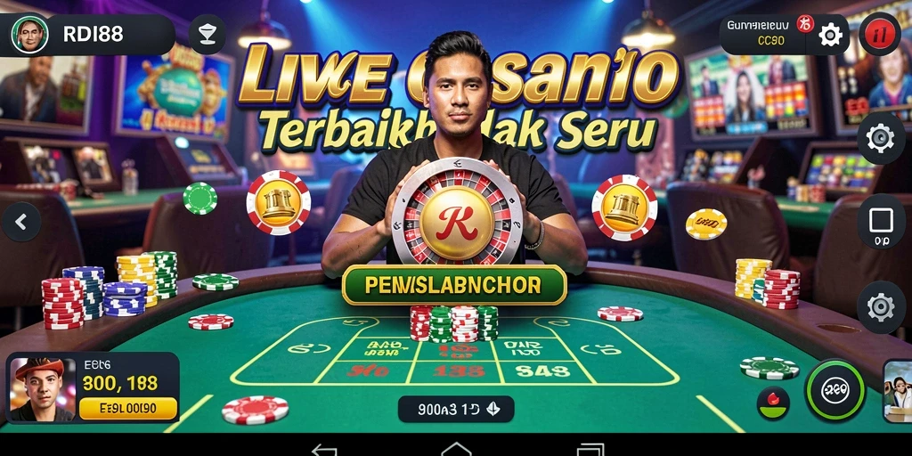 Screenshot gameplay RDI88 yang memperlihatkan suasana kasino langsung.