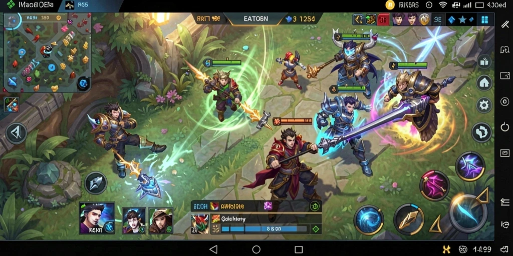 Screenshot gameplay RK55 yang menunjukkan aksi seru dan strategi tim.