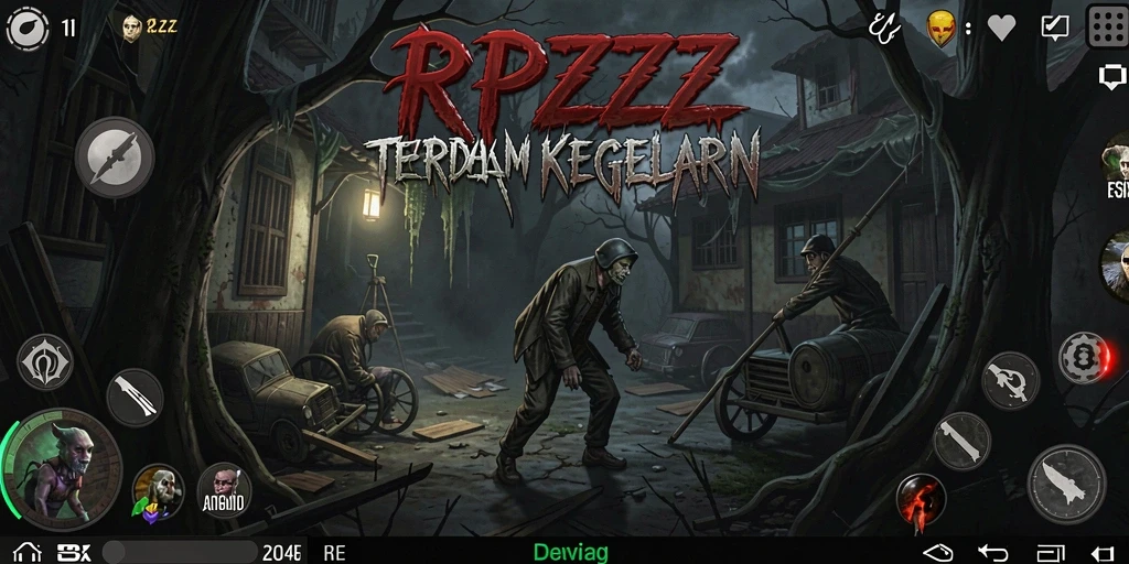 Screenshot gameplay <strong>RPZZZ</strong> yang menampilkan suasana menyeramkan dan ketegangan.