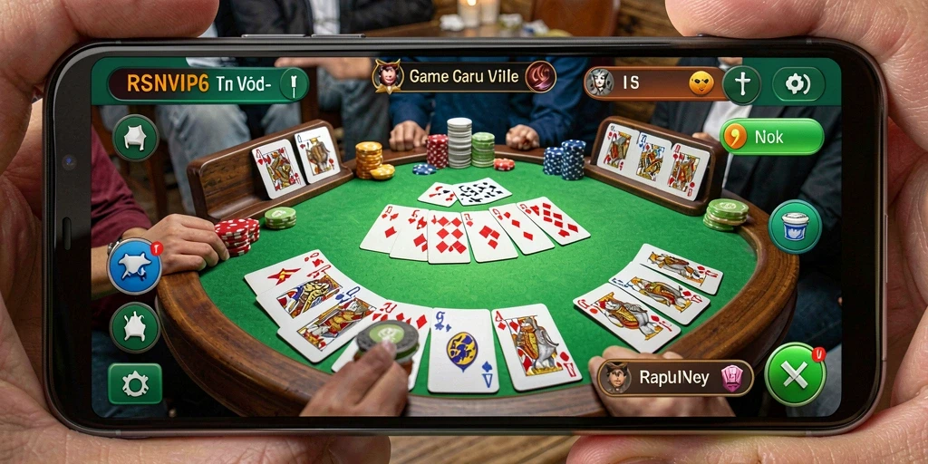 Screenshot gameplay Gaple RSNVIP6 yang menarik dan seru.