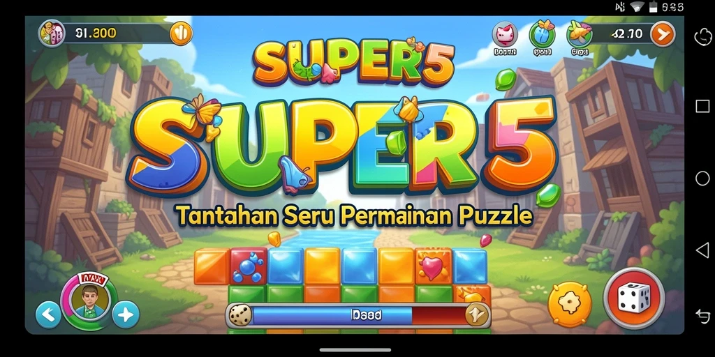 Screenshot SUPER5 menampilkan gameplay menantang dalam permainan Puzzle.