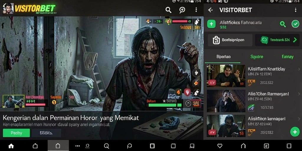 Menggambarkan gameplay menegangkan dalam VISITORBET yang penuh dengan kengerian.