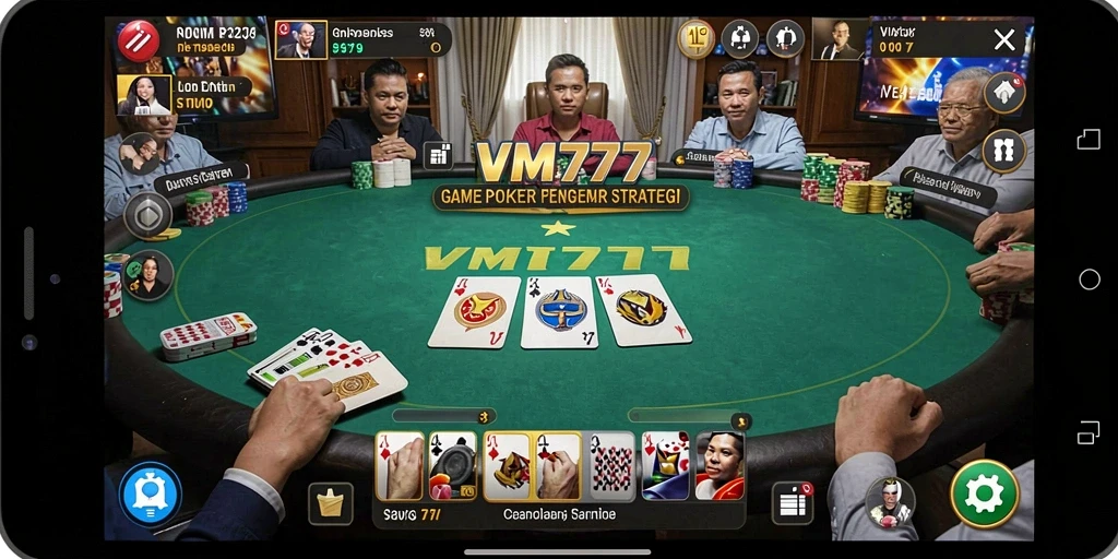 Tampilan gameplay Poker VM777 yang mendebarkan dan interaktif.